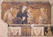 Ambrogio Lorenzetti Madonna with St Francis and St John the Evangelist oil painting artist